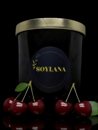 Świeca sojowa "Moon glow" o zapachu czereśni.